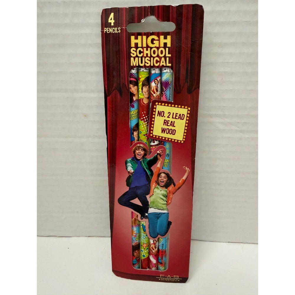 Disney High School Musical 4 Pack Pencils No 2 Lead Real Wood FAB Starpoint NEW
